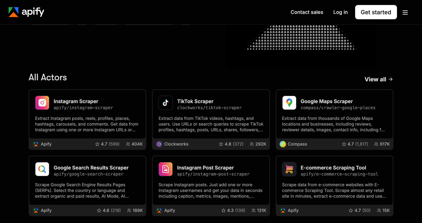 Apify Store: Instagram Scraper, TikTok Scraper, Google Maps Scraper, Google Search Results Scraper, Instagram Post Scraper y E-commerce Scraping Tool