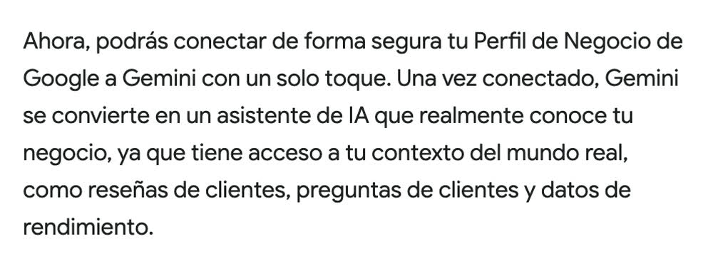Ahora, podrás conectar de forma segura tu Perfil de Negocio de Google a Gemini con un solo toque