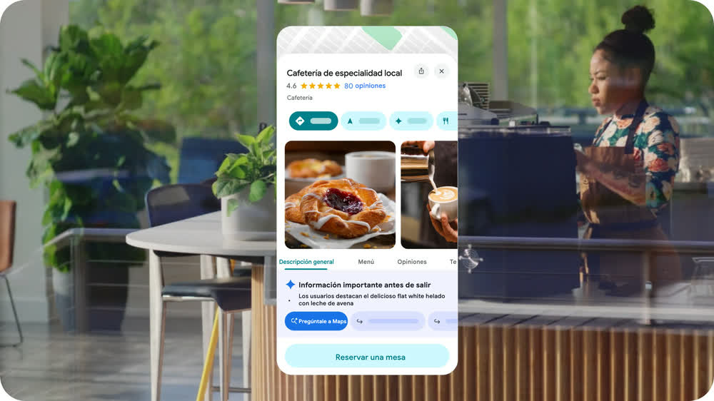 Una ficha de negocio real como la ve el cliente en Google Maps
