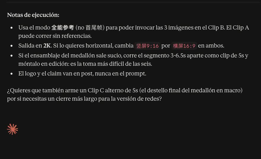 Notas de ejecución de Claude con el modo de referencia, la salida en 2K y qué hacer si falla la toma difícil